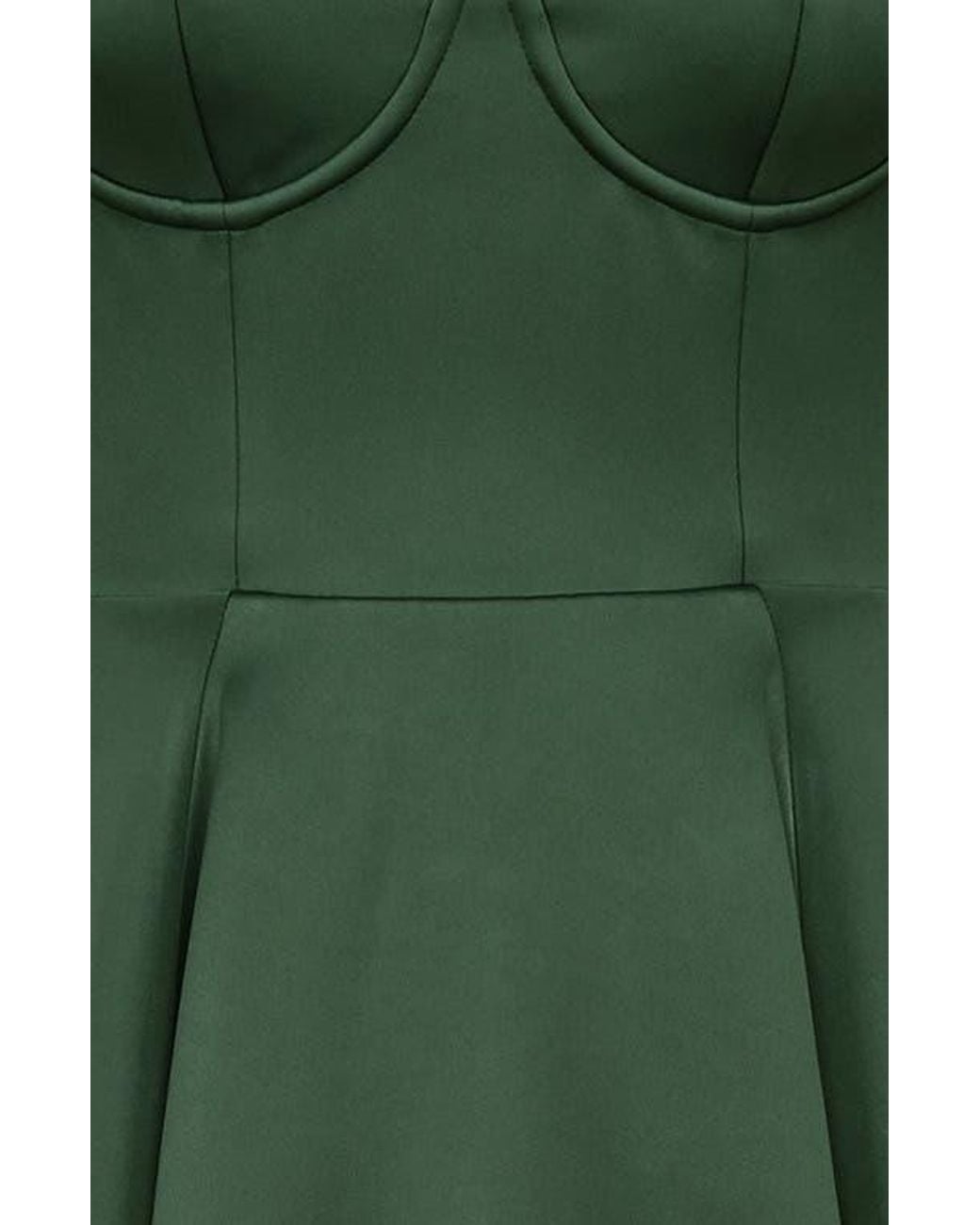 House Of Cb Mademoiselle Bustier Stretch Satin Midi Dress in Green | Lyst
