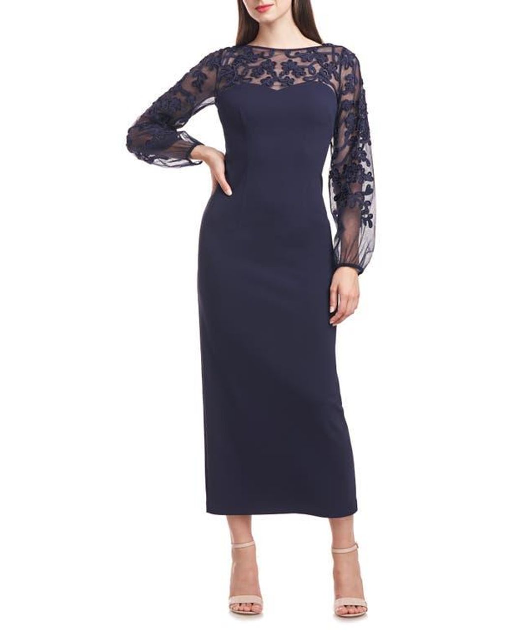 JS Collections Sammi Soutache Long Sleeve Cocktail Dress in Blue Lyst