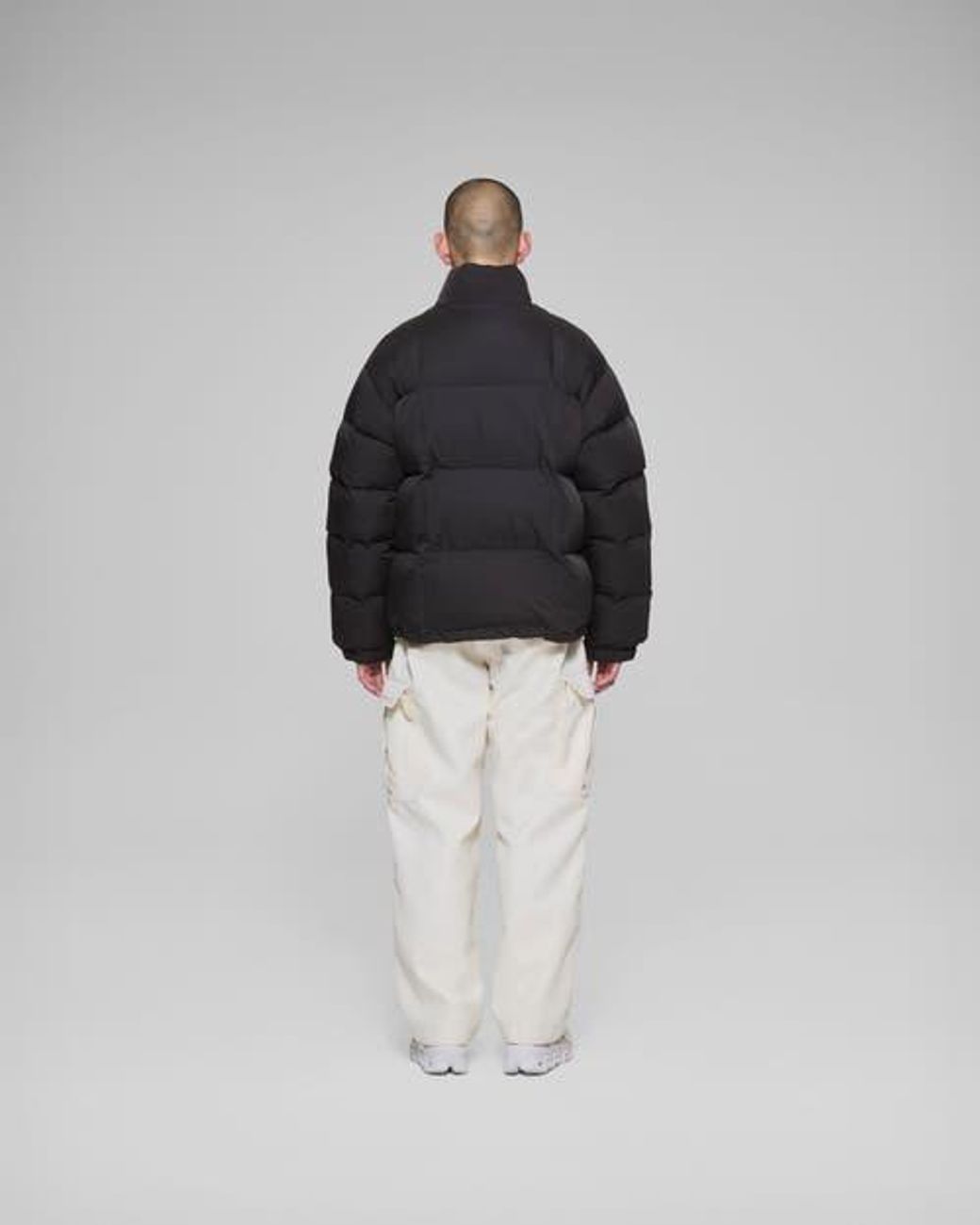 vowels Black Puffer Jacket for men