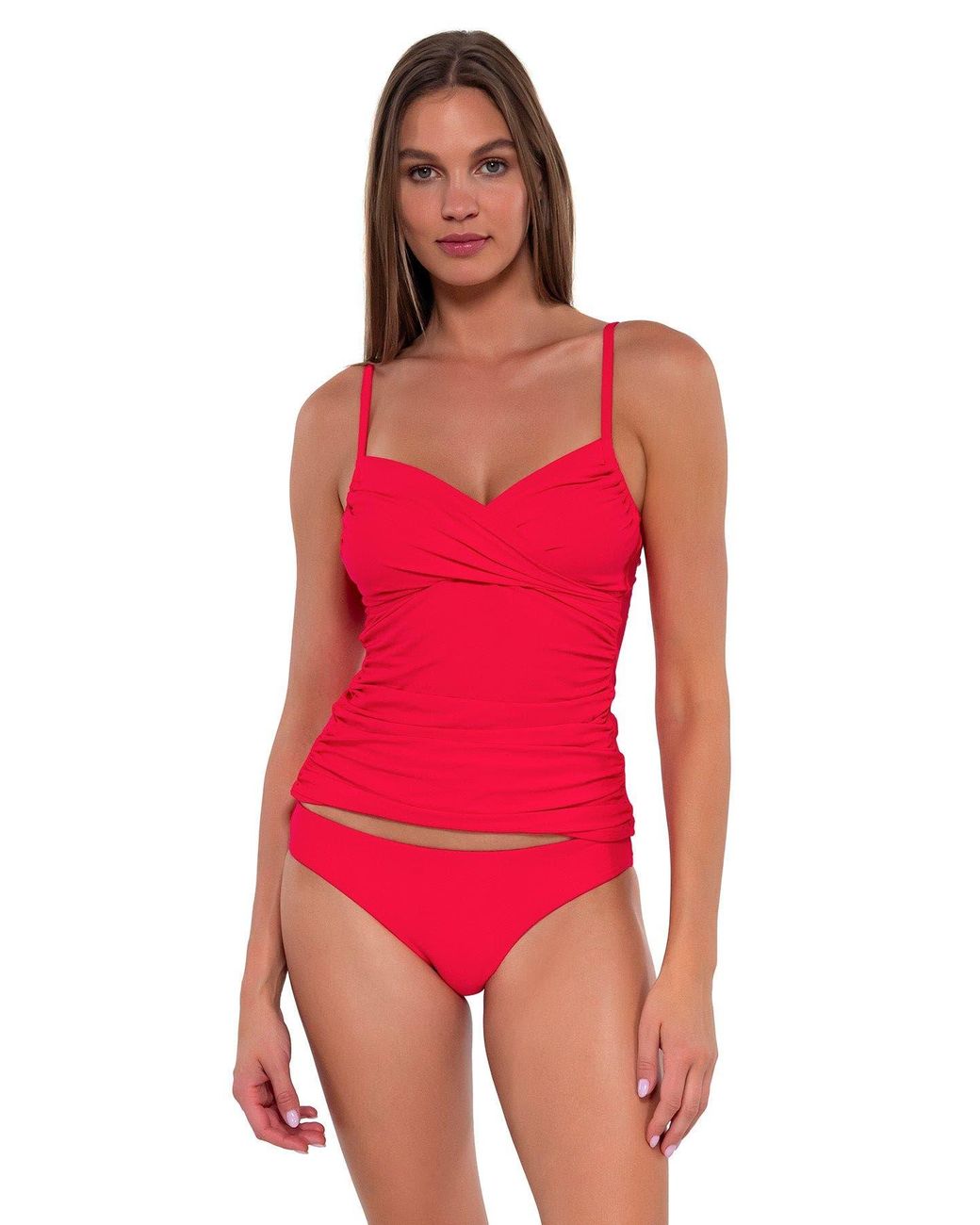 Sunsets Red Simone Tankini Swimsuit Top