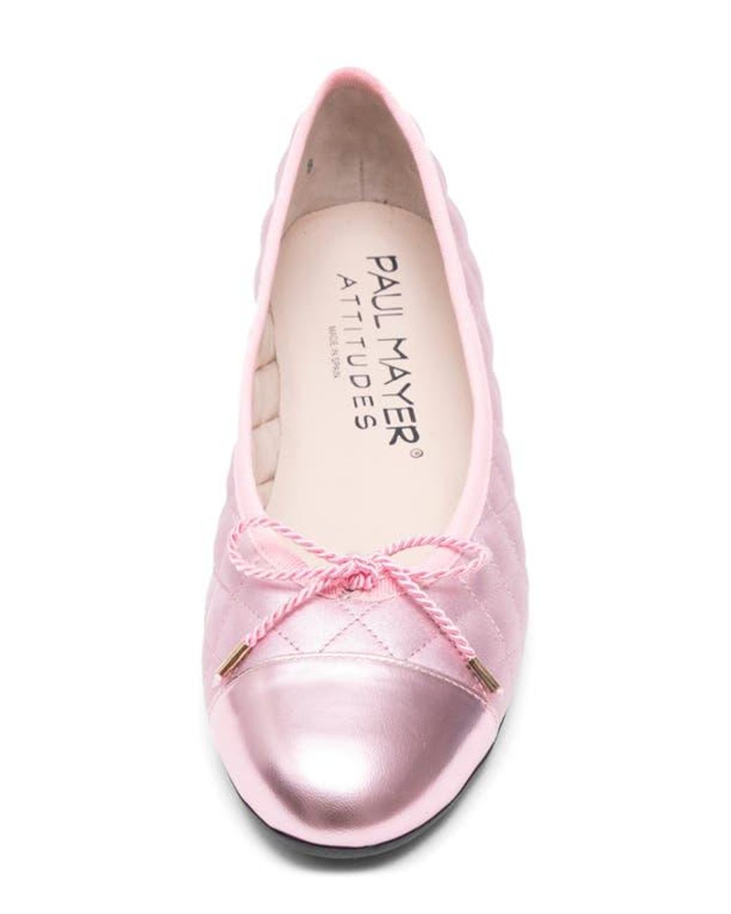 Paul Mayer Pink Best Cap Toe Quilted Ballet Flat