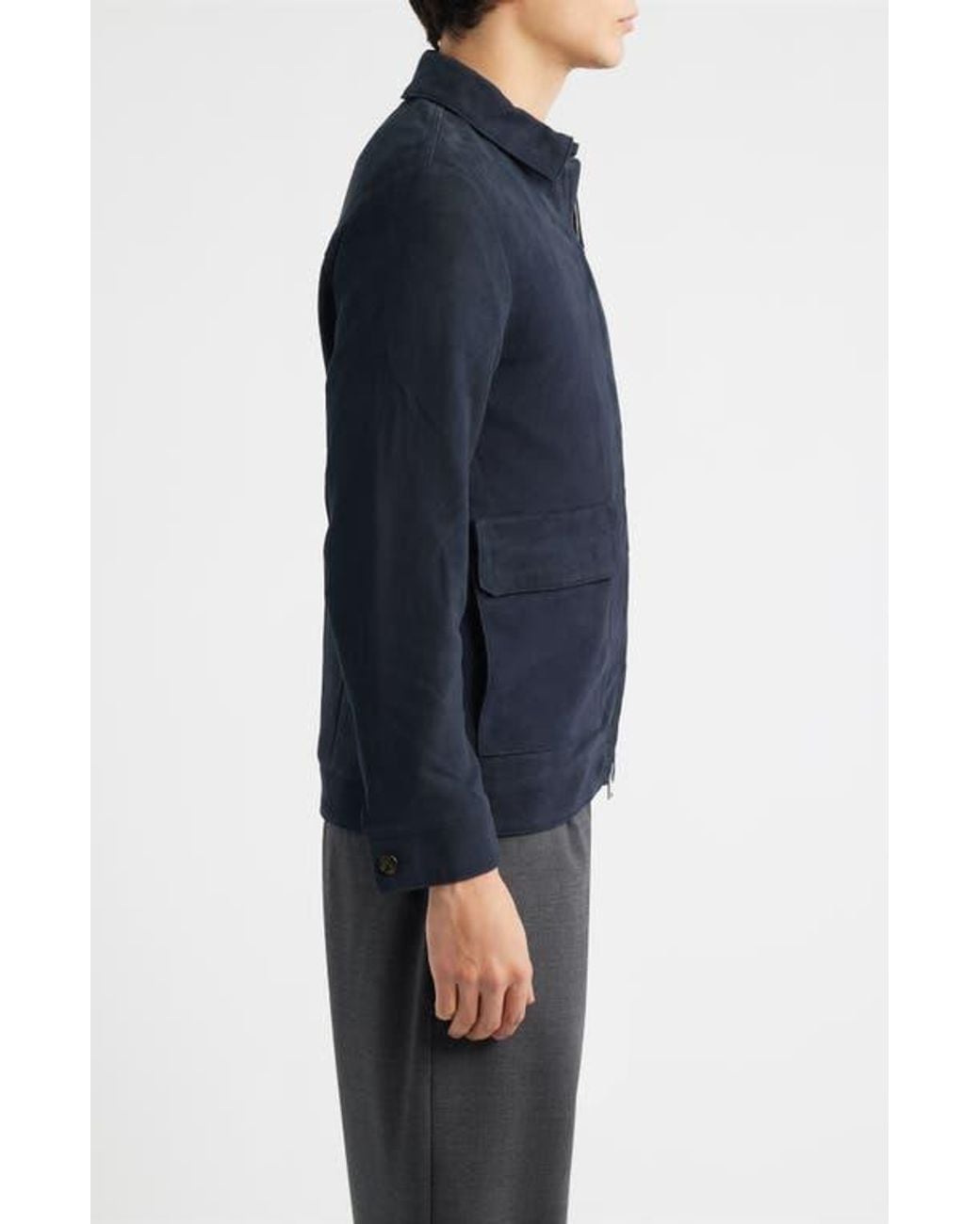 Aurélien Blue Suede Zip Jacket for men