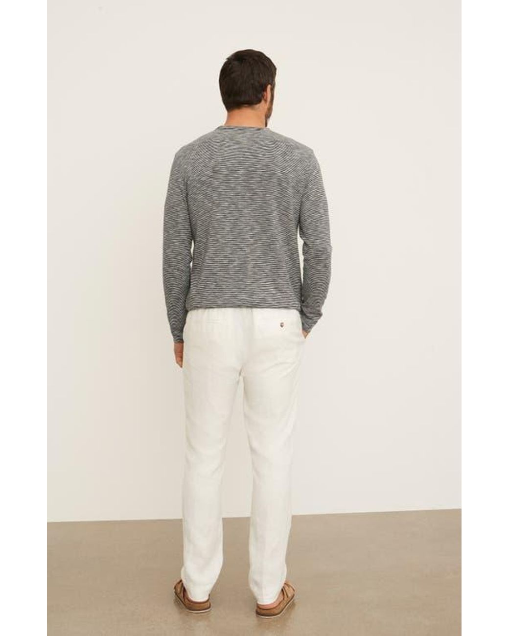 Vince White Hemp Drawstring Pants for men