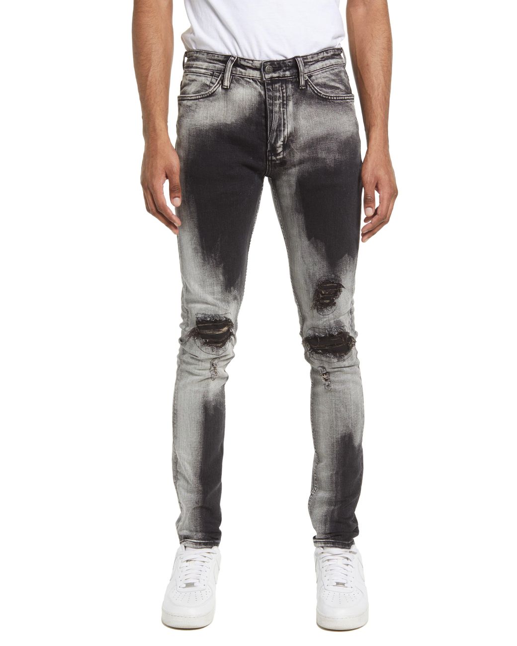 Ksubi Van Winkle Lucifer Trashed Skinny Jeans in Gray for Men Lyst