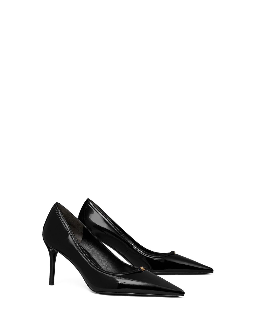 Tory Burch Black Double T Buckle Pointed Toe Pump