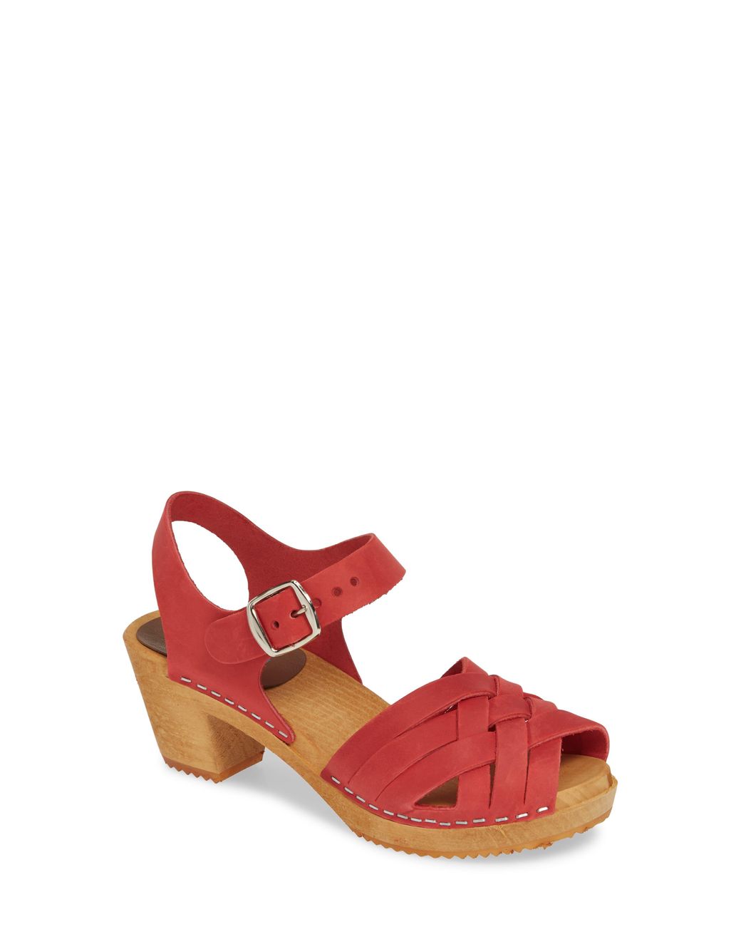 MIA Leather Bety Clog Sandal in Red Leather (Red) - Lyst