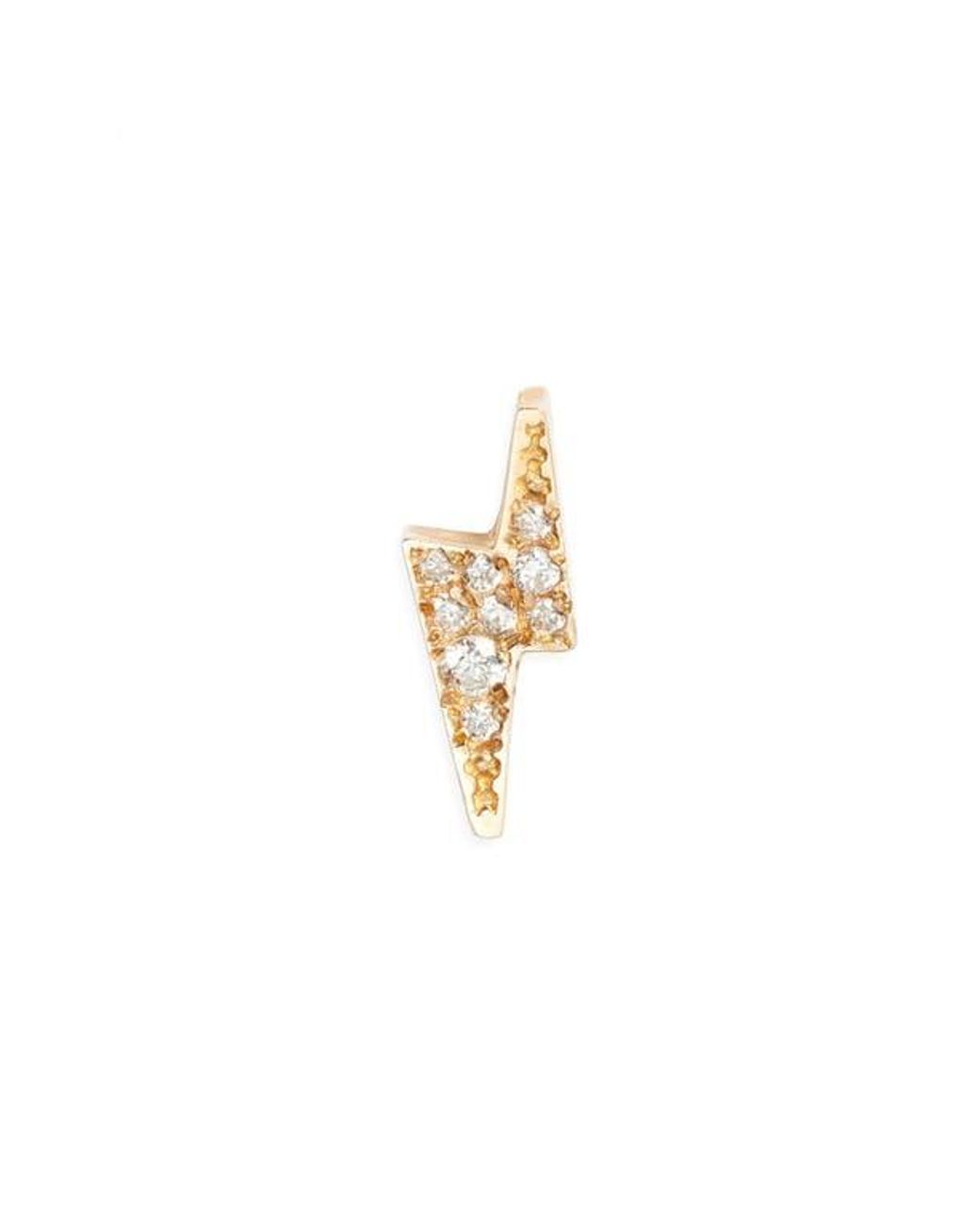Anzie White Single Lightning Bold Stud Earring