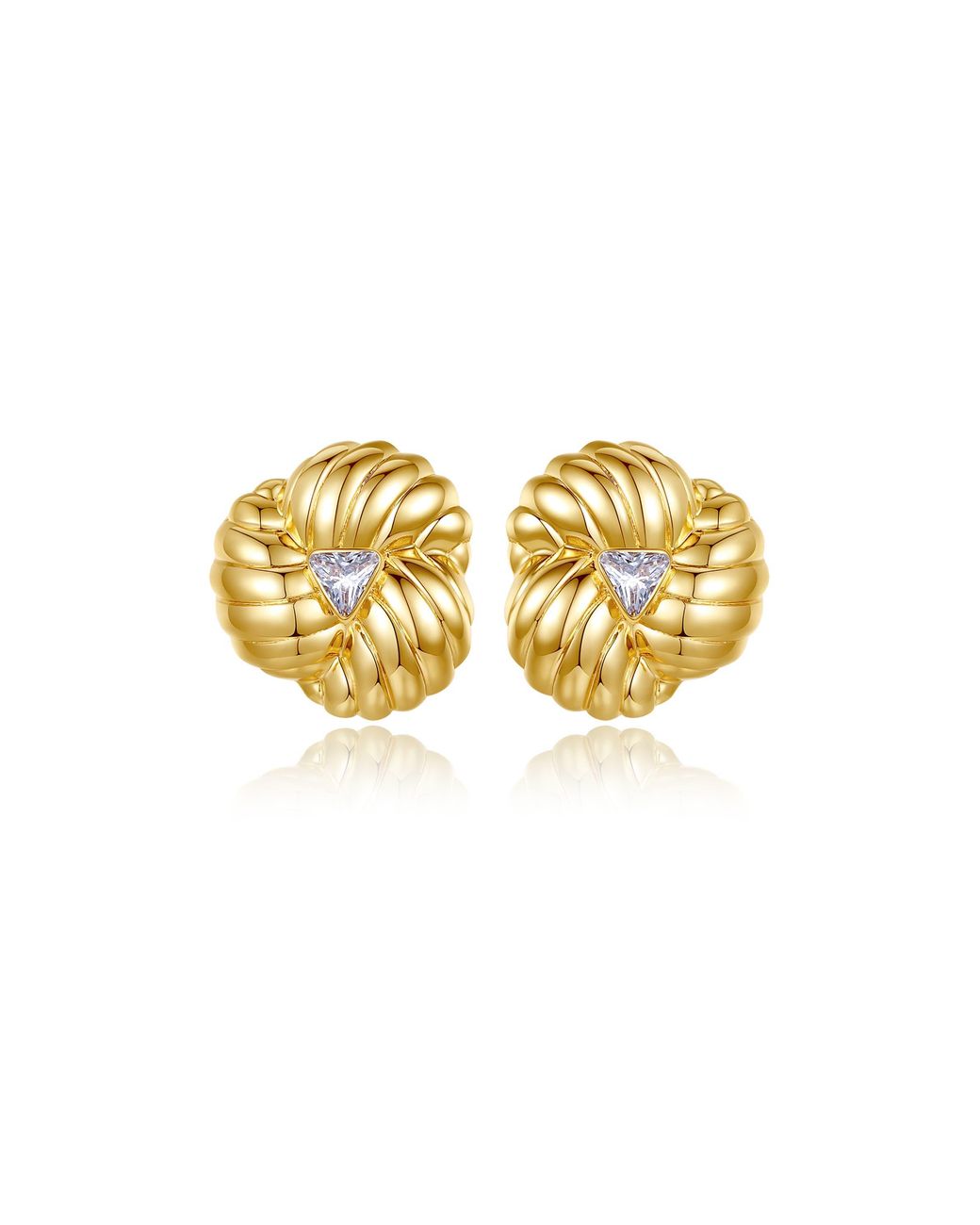 Classicharms Metallic Clover Designed Stud Earrings