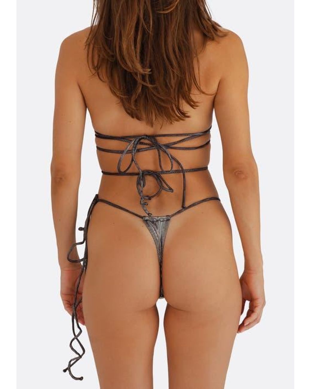 Minimale Animale Brown Sanctuary Tassel Thong Bikini Bottom