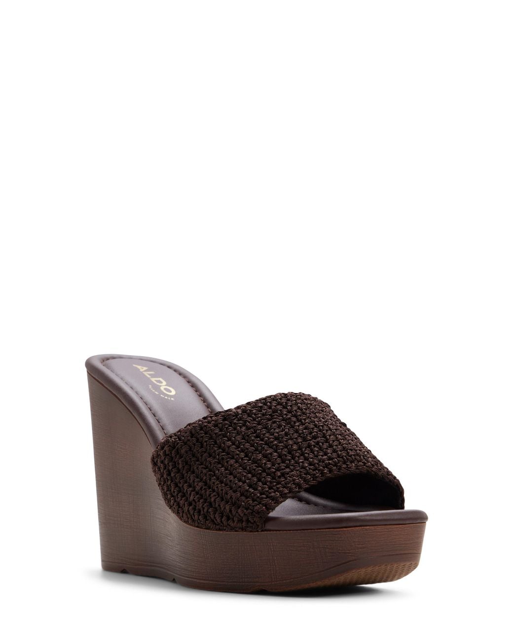 ALDO Brown Grounded Platform Wedge Sandal