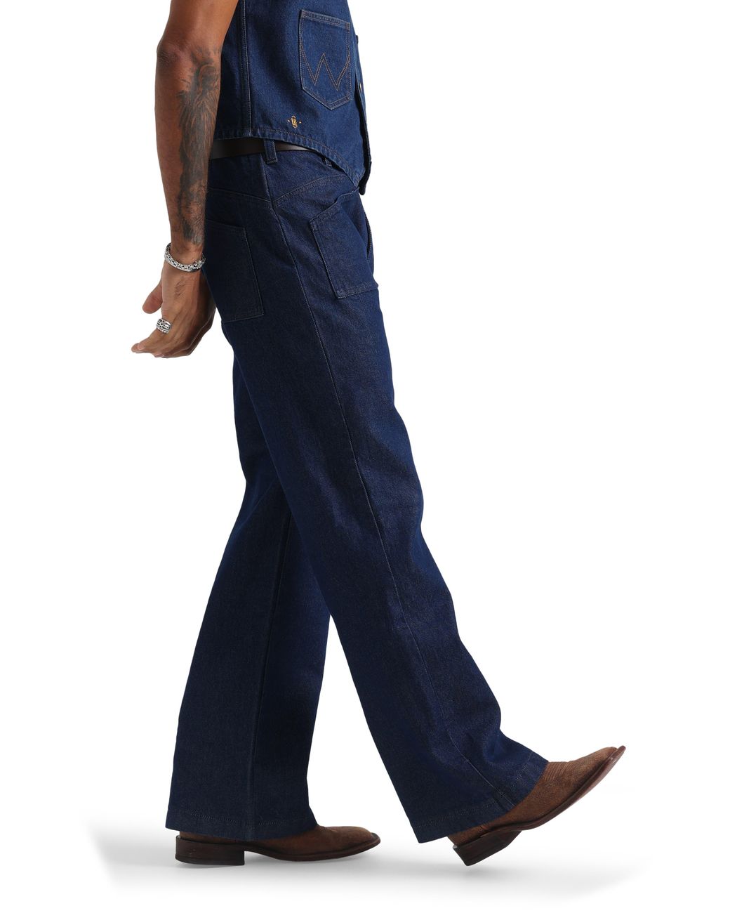 Wrangler Leon Loose Flare Leg Jeans in Blue for Men | Lyst