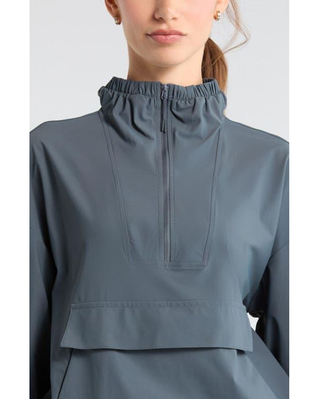 Zella Blue Transit Pullover Jacket