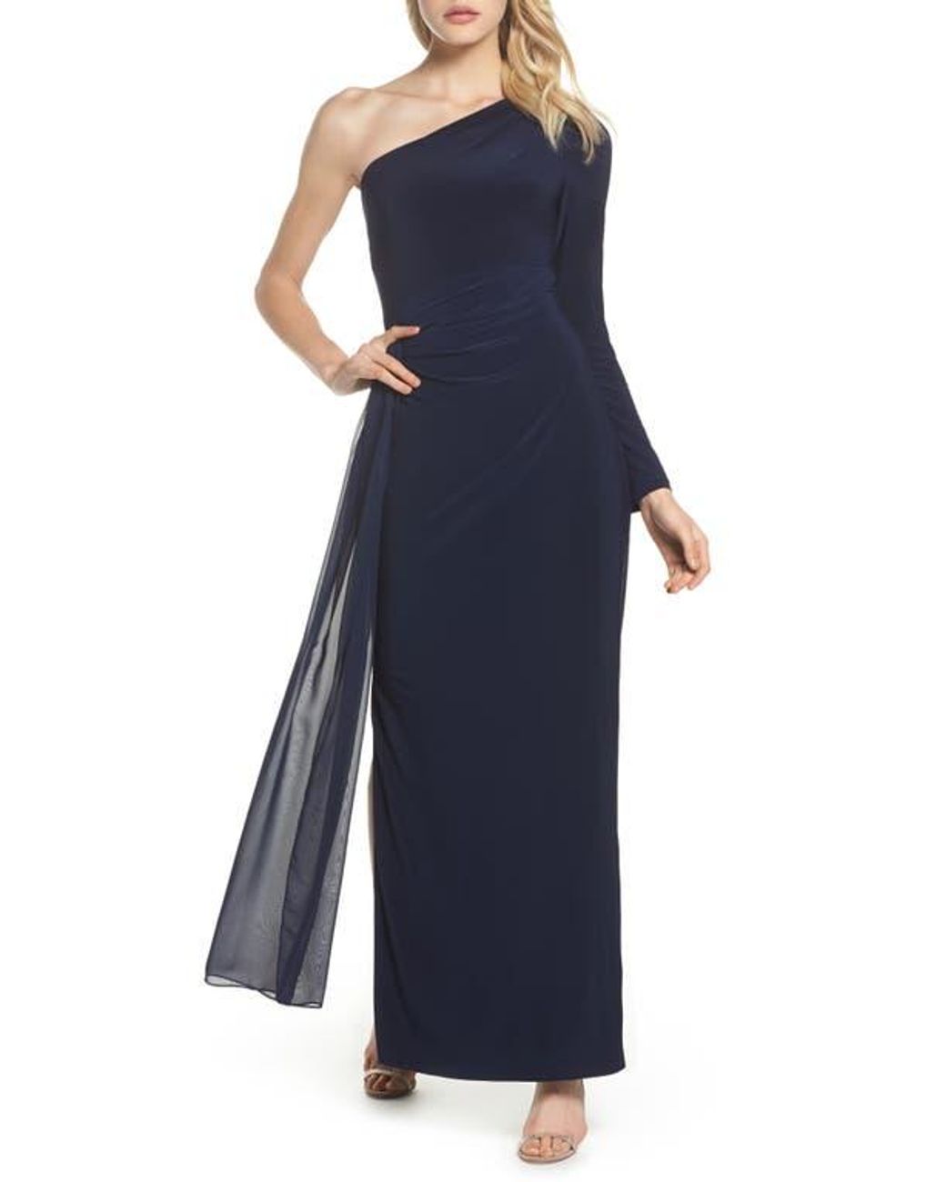 evening dress with side split La Femme Side Cut-Out Long Formal Prom Dress -PromGirl Deep Red / 0 main image 1