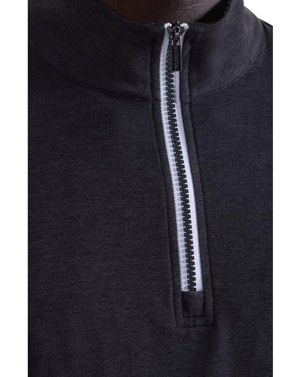 Bugatchi Blue Quarter Zip Pullover for men