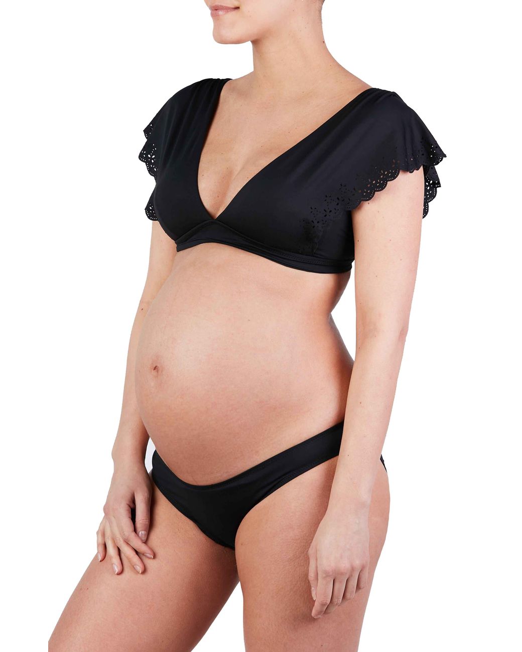 Cache Coeur Black Bloom Two-Piece Maternity Swimsuit