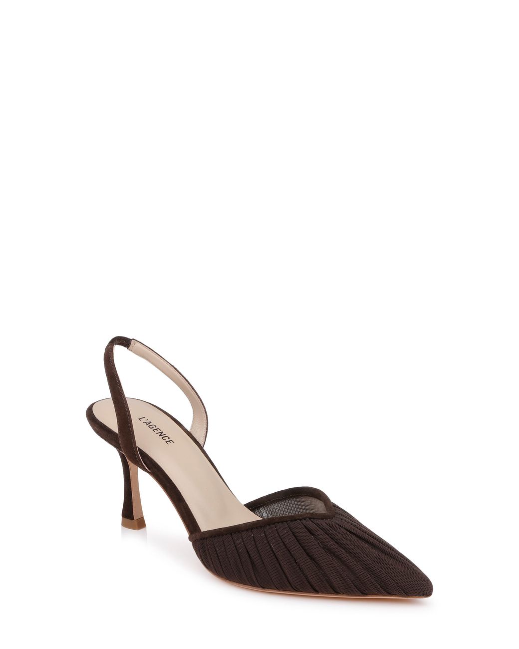 L'Agence Brown Bowery Pointed Toe Slingback Pump