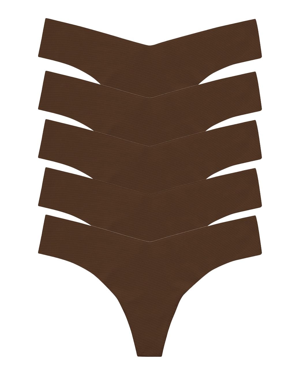 Commando Brown Classic Solid Thong 5-Pack