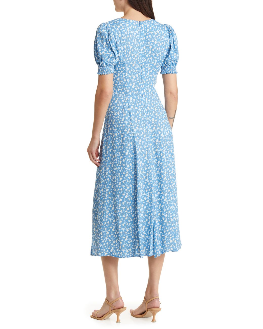 Reformation Lacey Floral Dress in Blue | Lyst