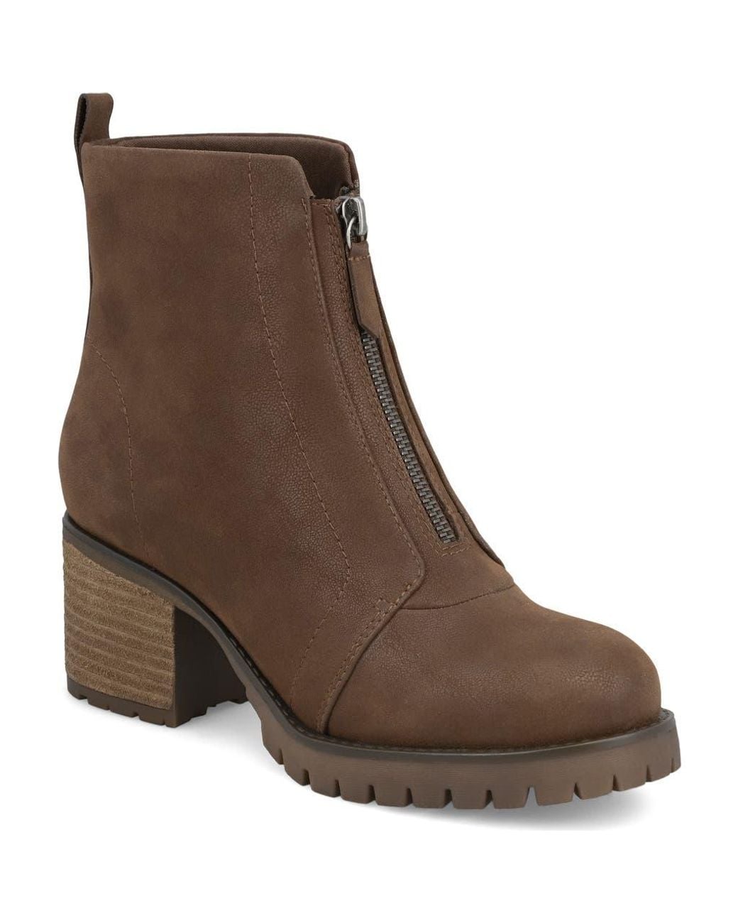 MIA Brown Fabiola Front Zip Boot