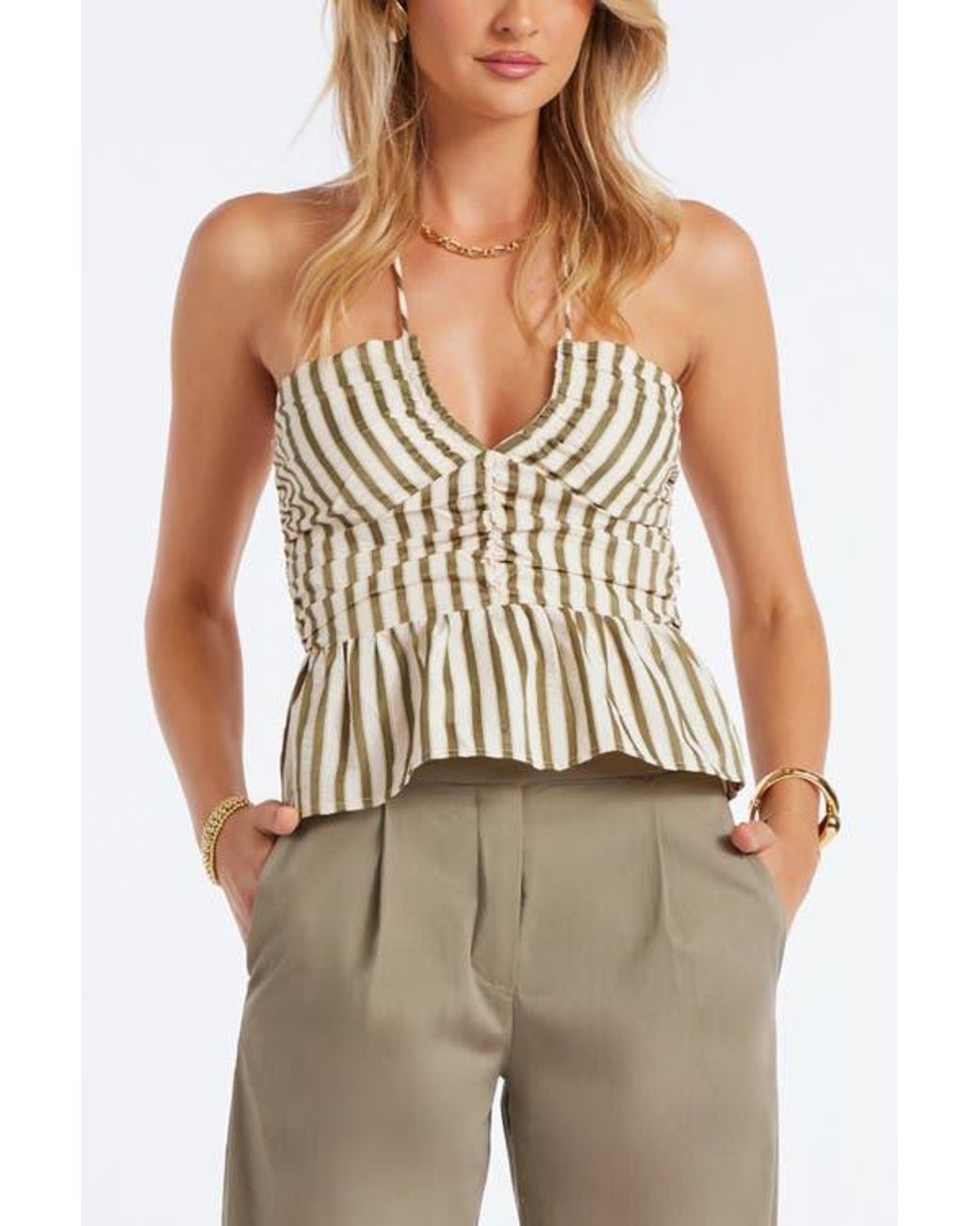 Bishop + Young Brown Aeries Halter Top