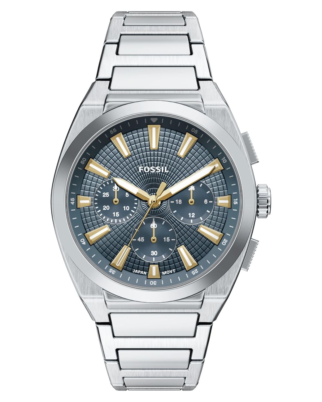 Fossil Gray Everett Chronograph Bracelet Watch, 44Mm for men
