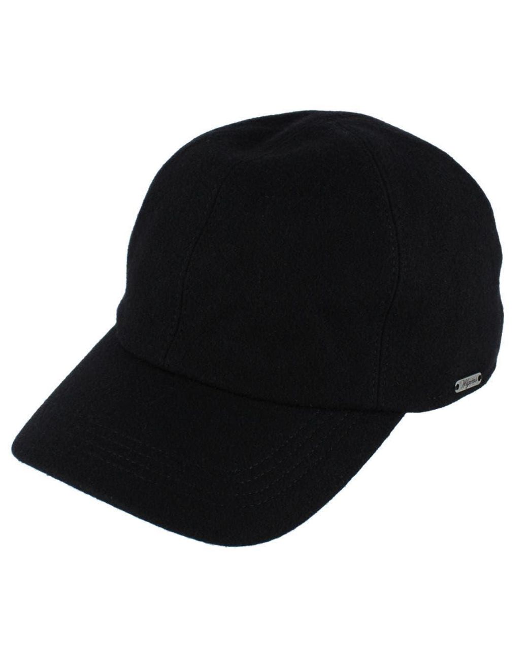 Wigéns Black Classic Wool Baseball Earflap Cap for men