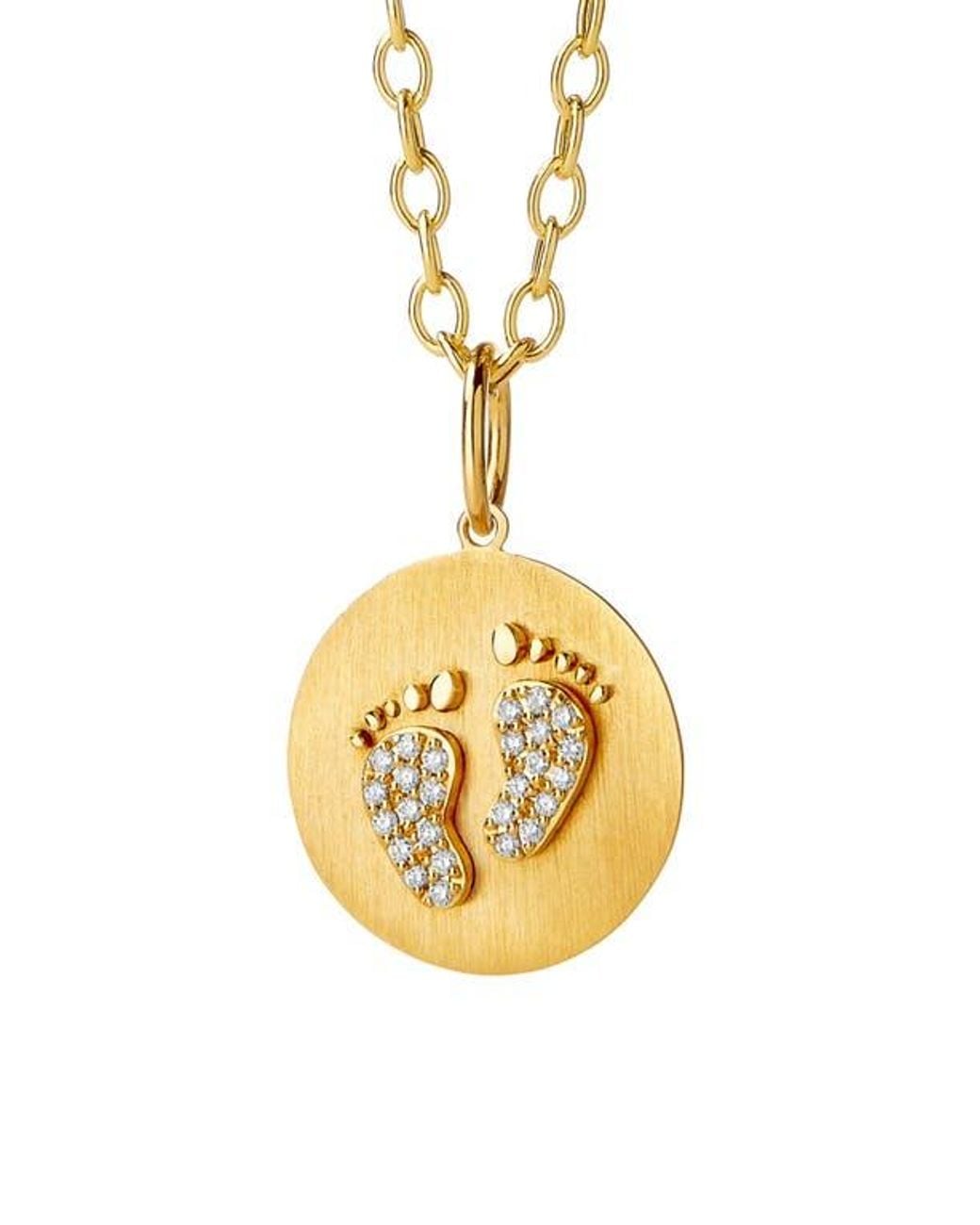 Syna Metallic Tiny Footprints Charm