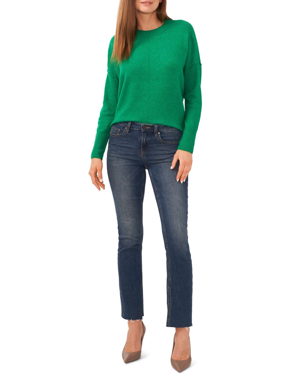 center seam crewneck sweater vince camuto