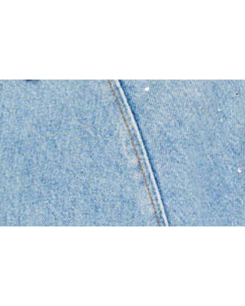 Sandro Rhinestone Denim Jacket - Blue Jean