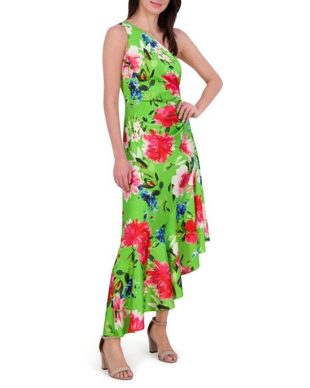 eliza j asymmetric draped dress Eliza J Off-the-Shoulder Evening Dress EJ2M0055