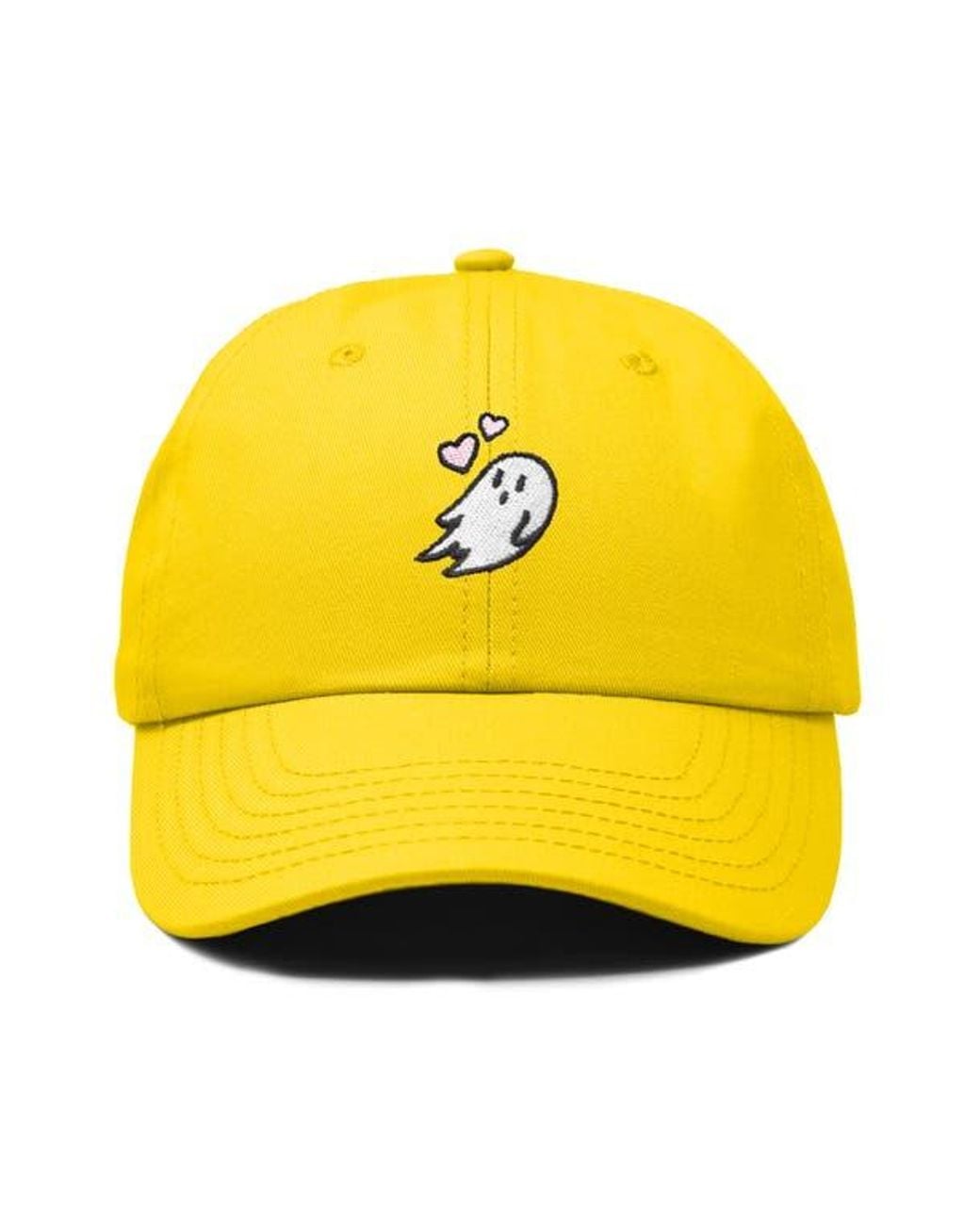 Alix Yellow Heartly Ghost Embroidered Cap