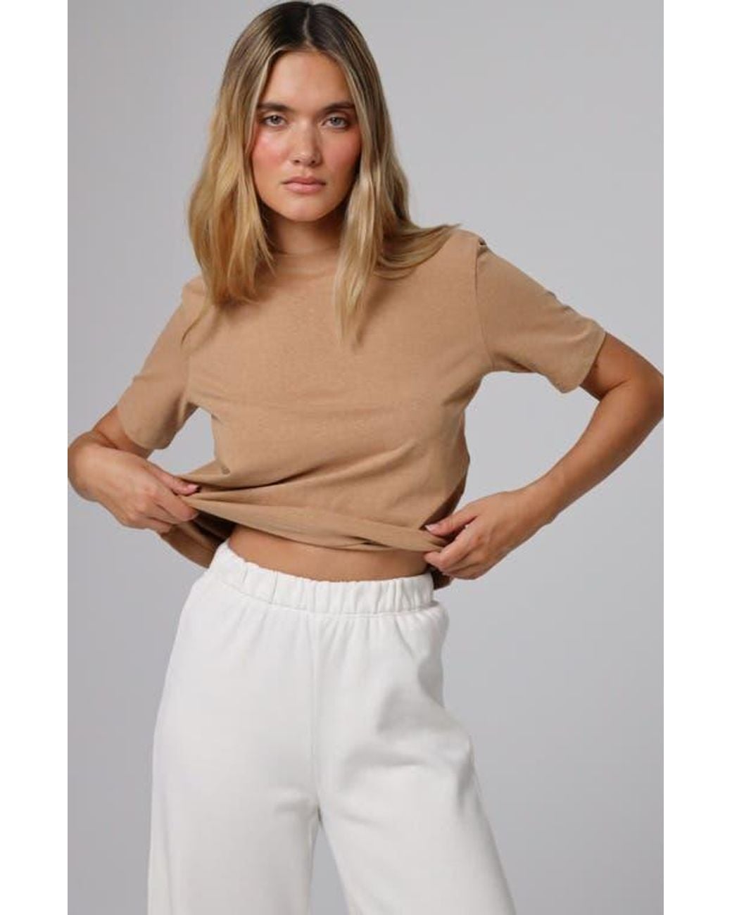 JUANA Brown Hemp Essentials Short Sleeve Tee