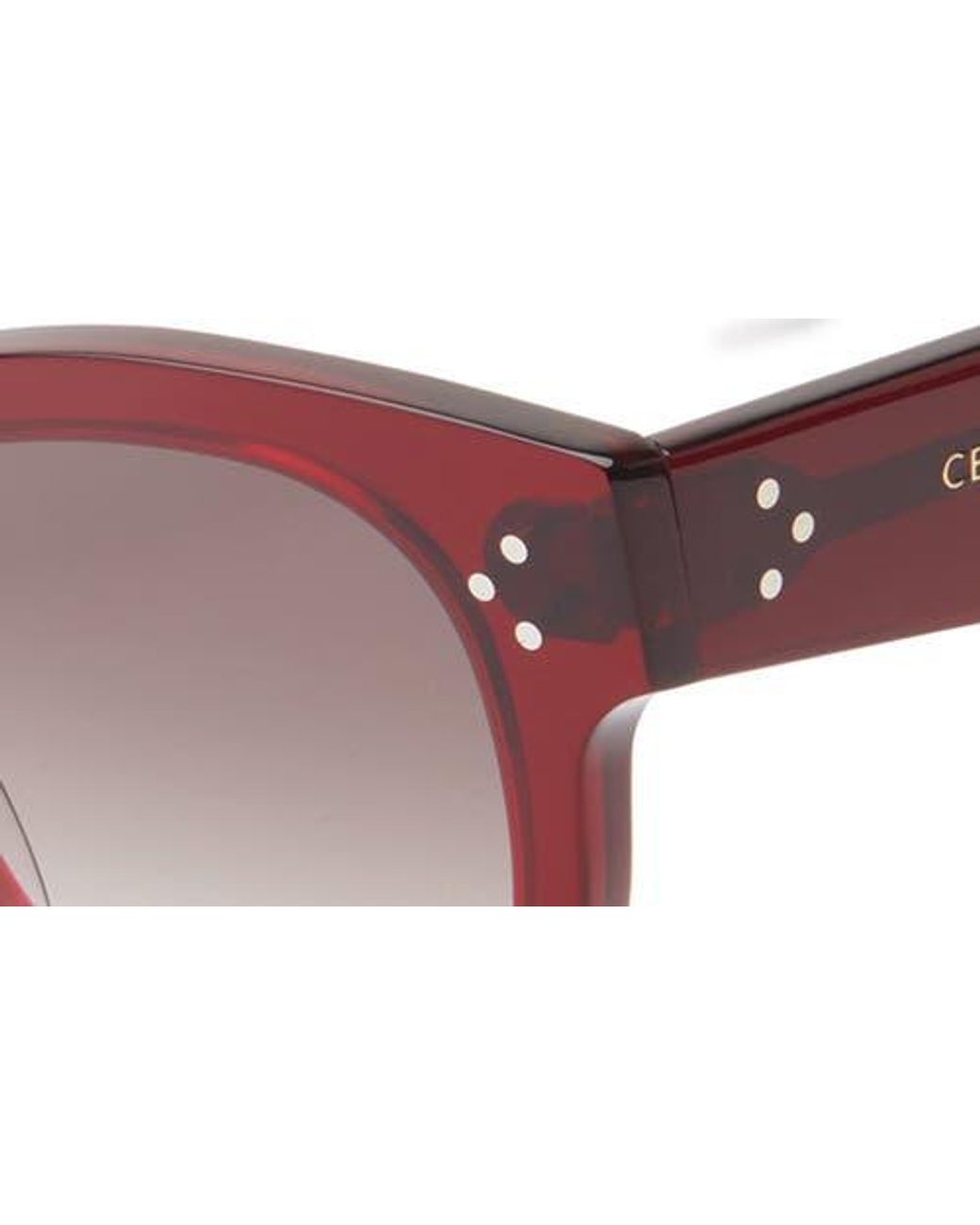 Celine Red Sunglasses CL401681 Oversized Authentic Bold Statement Three Dot! Celine Bold 3 Dots 48Mm Square Sunglasses in Red | Lyst main image 3