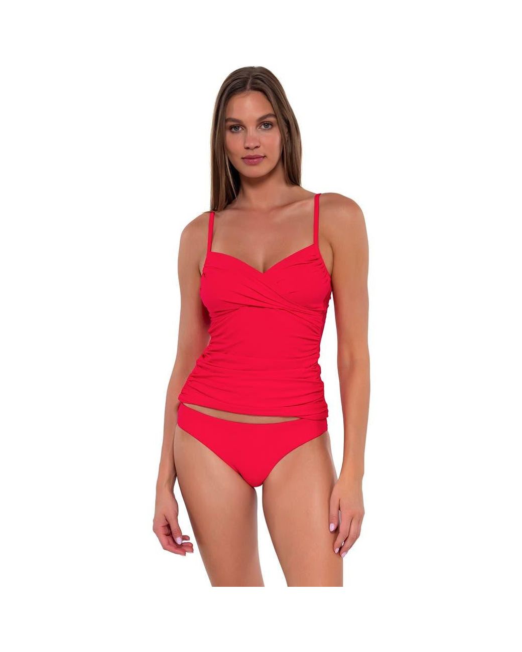 Sunsets Red Simone Tankini Swimsuit Top