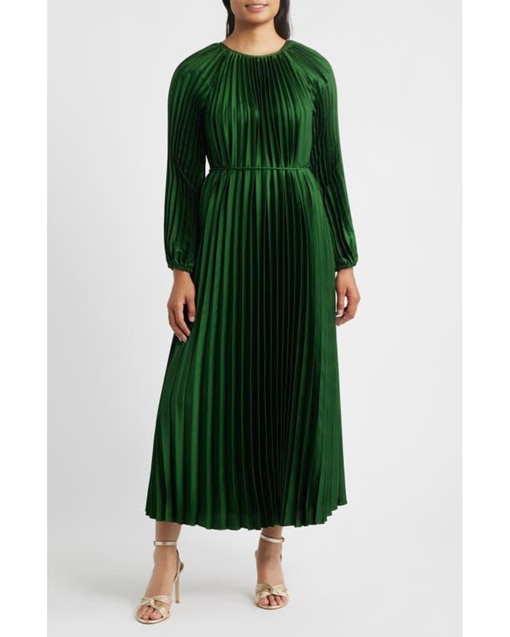 chinese dress ladies Blair Long Sleeve Satin Midi Dress