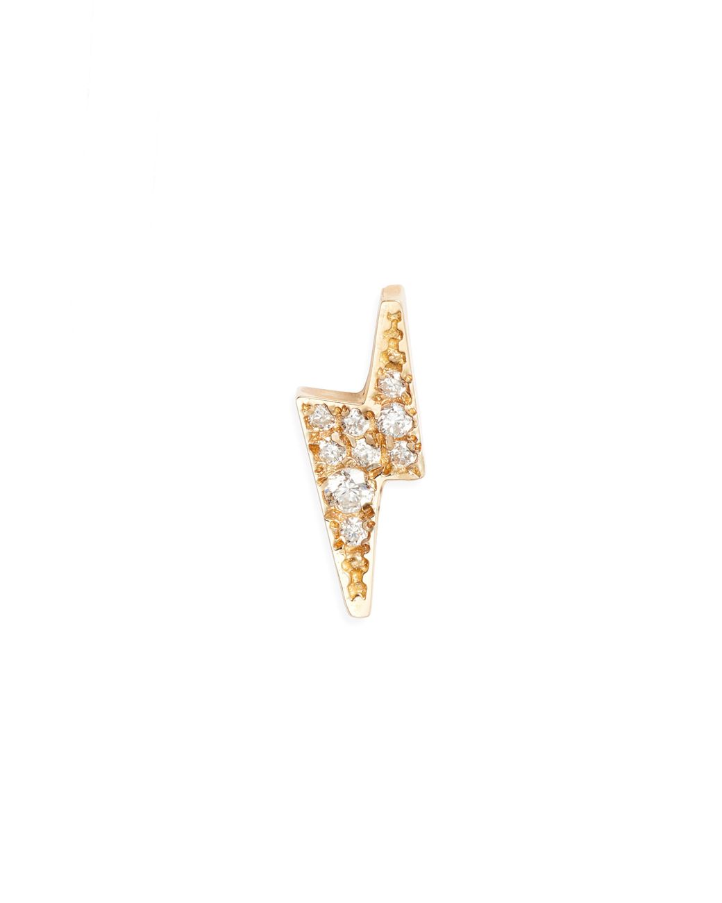 Anzie White Single Lightning Bold Stud Earring