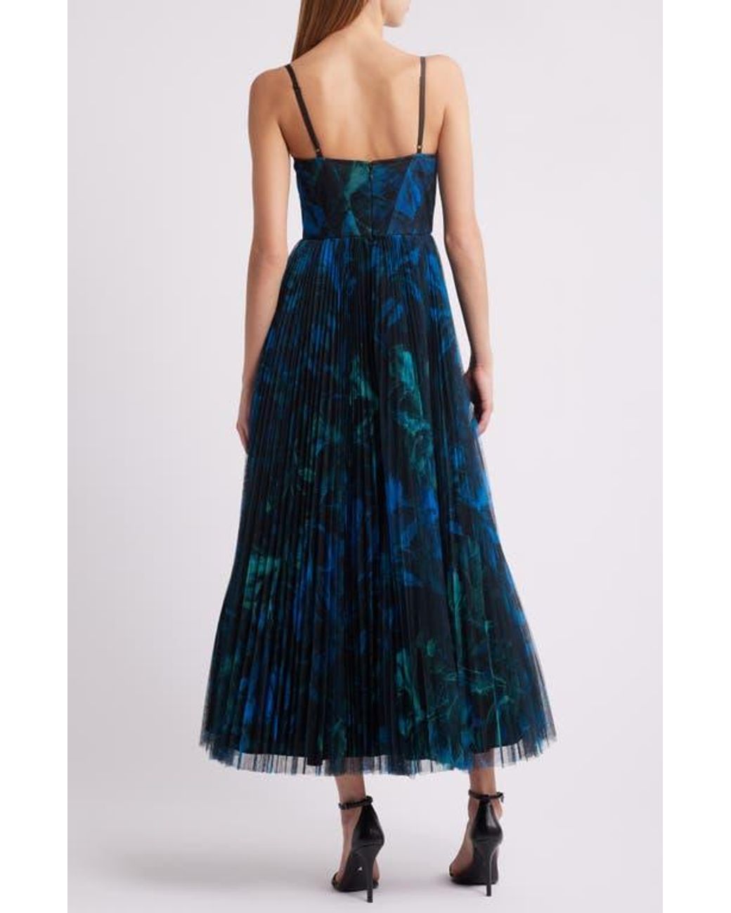 hutch corset pleated maxi dress Hutch Amara Corset Pleated Tulle Fit & Flare Midi Dress