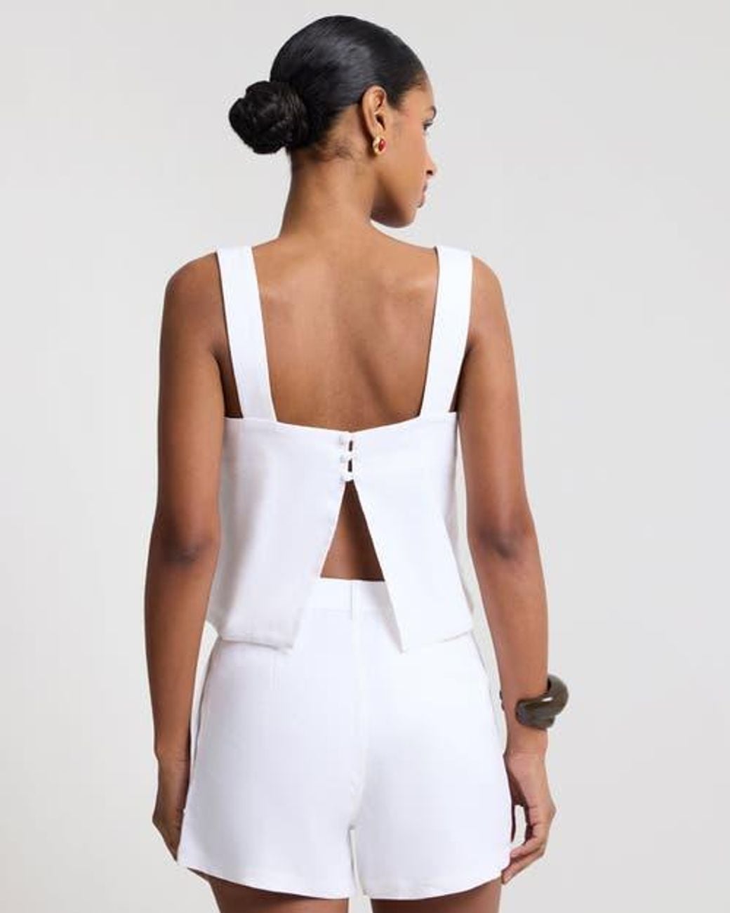 Onia White Open Back Shell Top