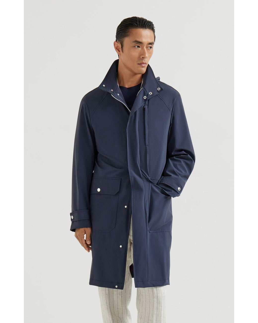Brunello Cucinelli Blue Unlined Parka for men