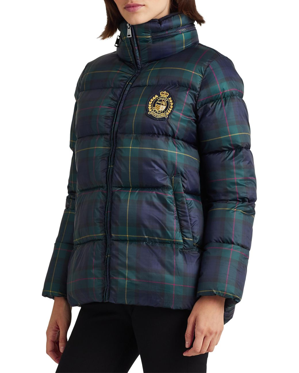 Plaid sales bubble coat