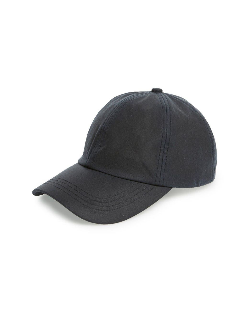 Barbour Black Waxed Cotton Baseball Cap for men