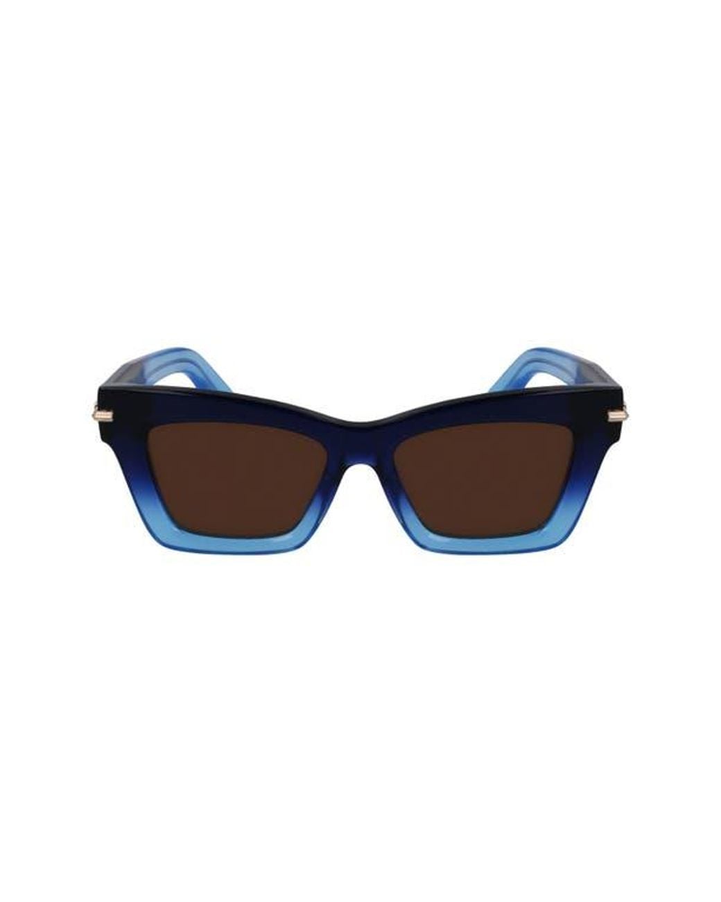 Ferragamo Blue Prisma 52Mm Modified Rectangular Sunglasses
