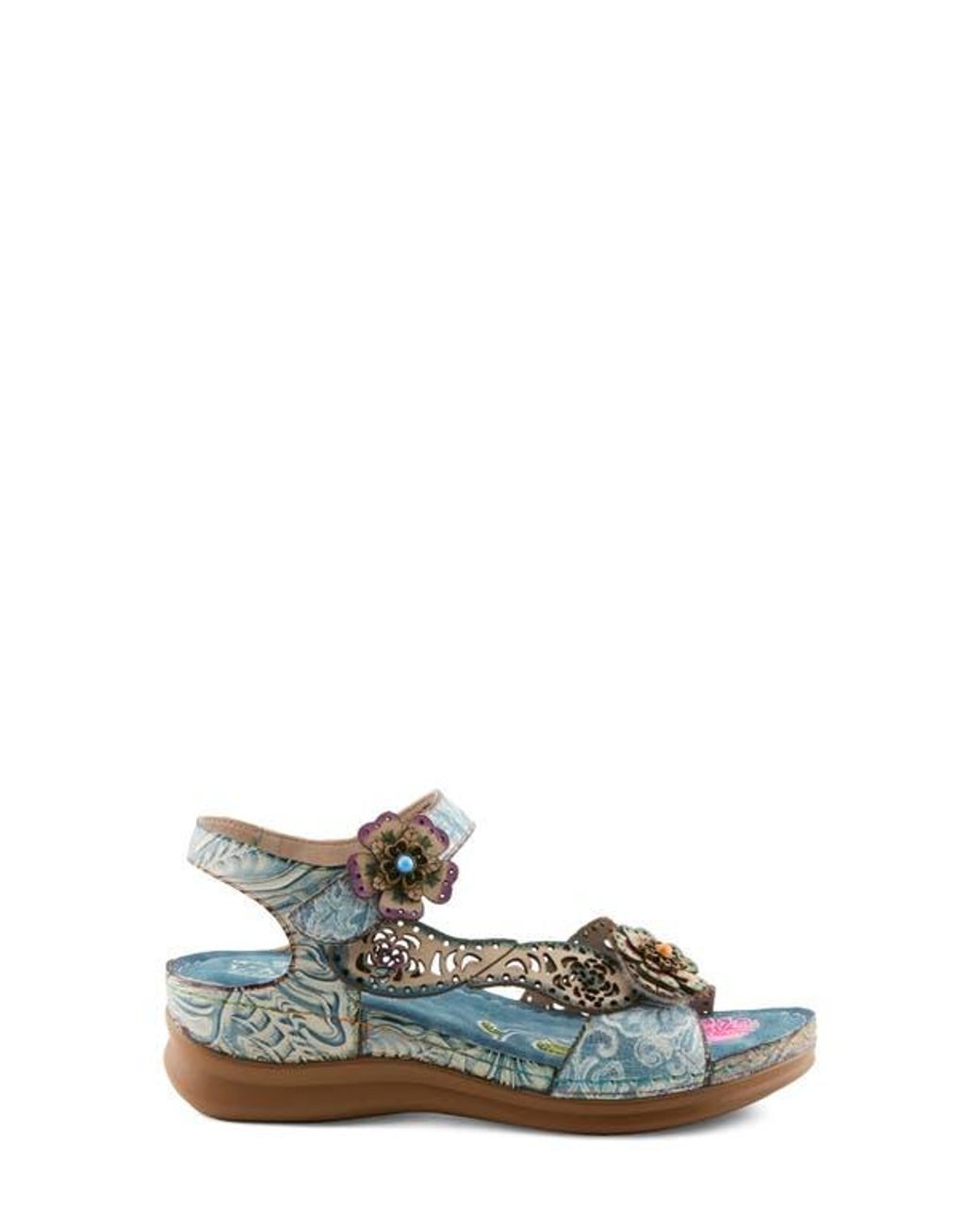 Spring Step Multicolor Script Sandal