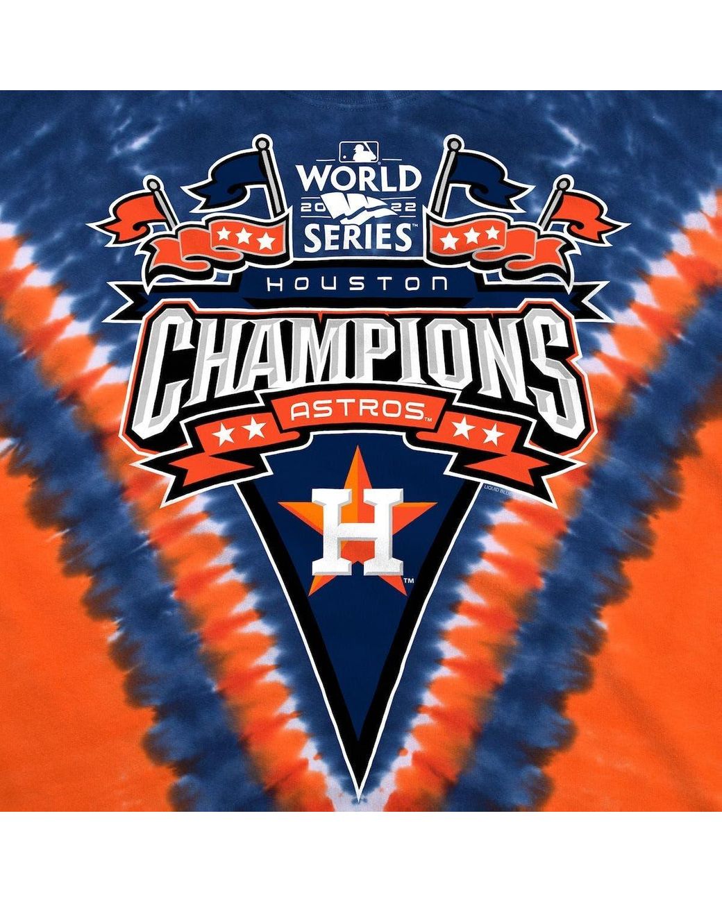 Liquid Blue T-Shirt  Houston Astros World Series Champions V Tie-Dye  T-Shirt Clearance 50% Off - Men ~ Cherry Art Editions