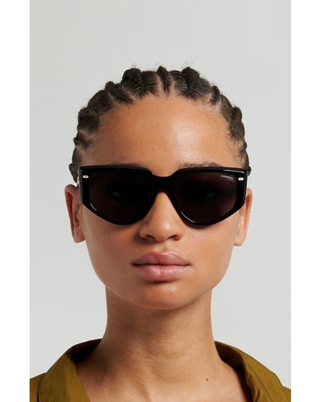 Carrera Black 57Mm Rectangular Sunglasses