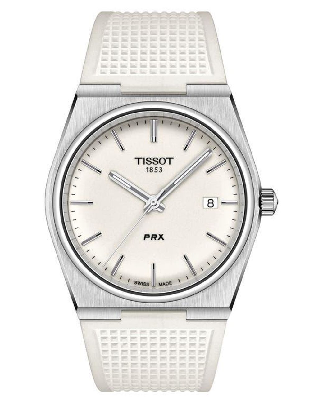 Tissot Gray Prx Rubber Strap Watch, 40Mm