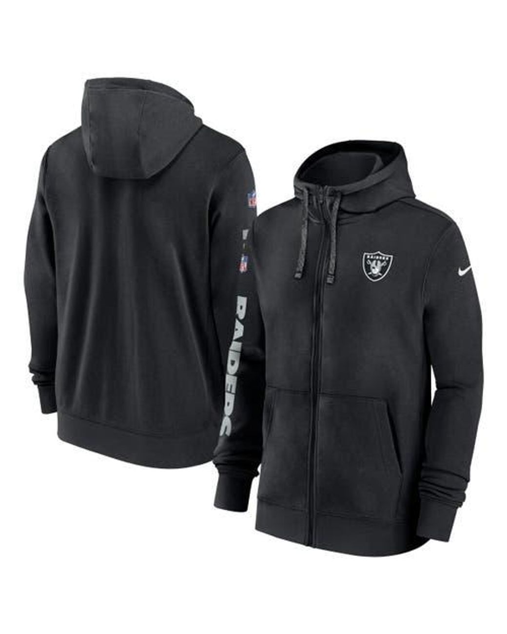 Nike Las Vegas Raiders 2024 Sideline Club Full-Zip Hoodie in Black for ...