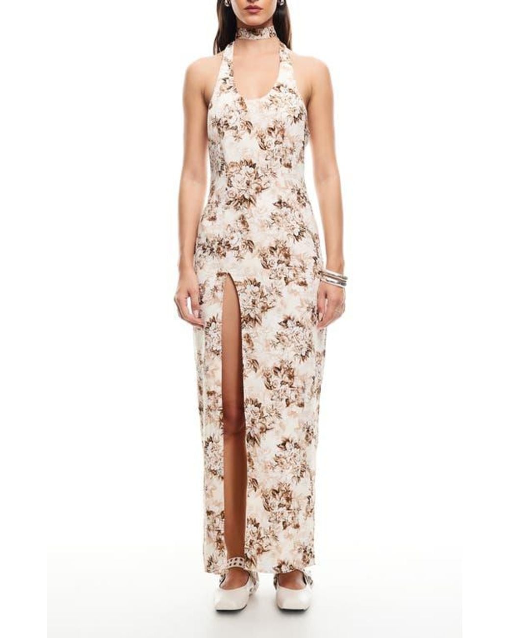 Lioness Westwood Floral Choker Halter Maxi Dress | Lyst
