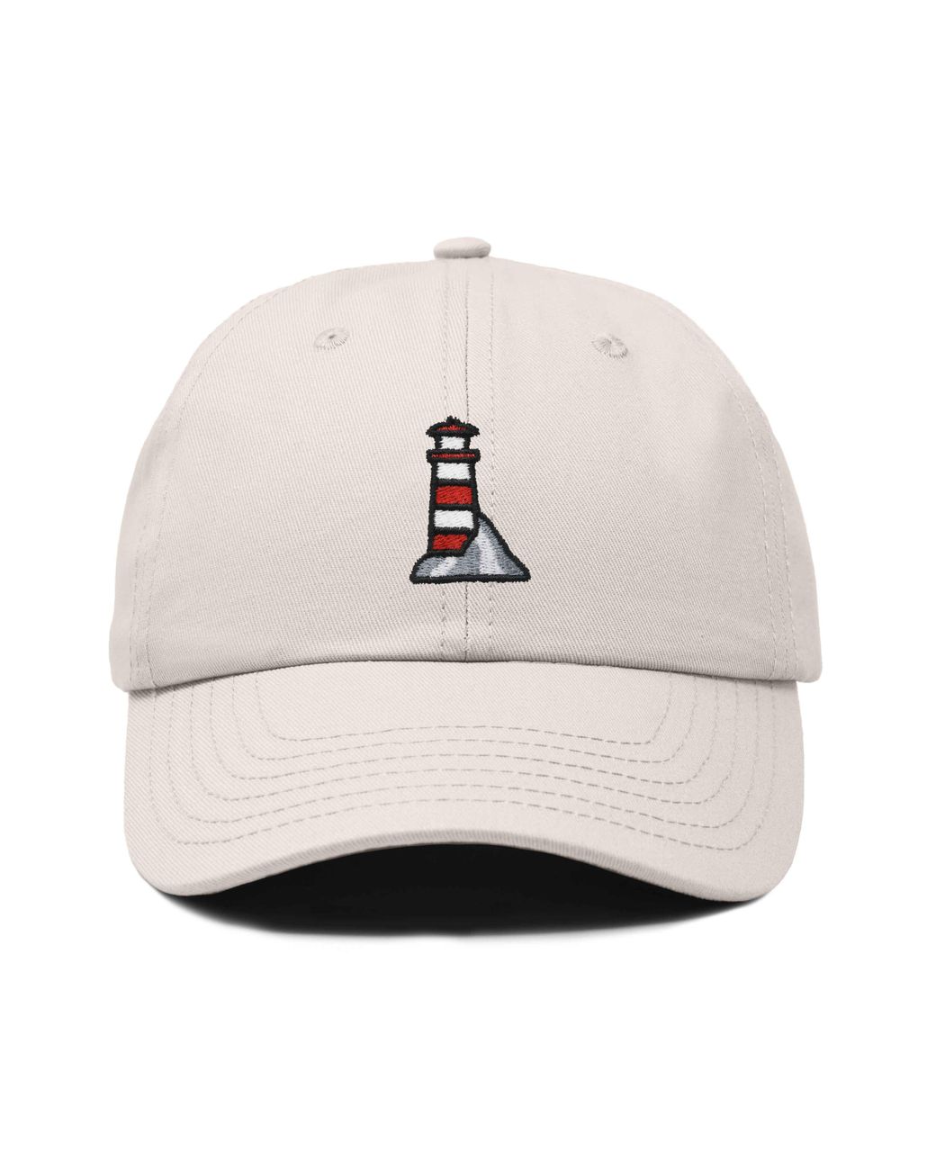Alix Natural Lighthouse Embroidered Dad Hat
