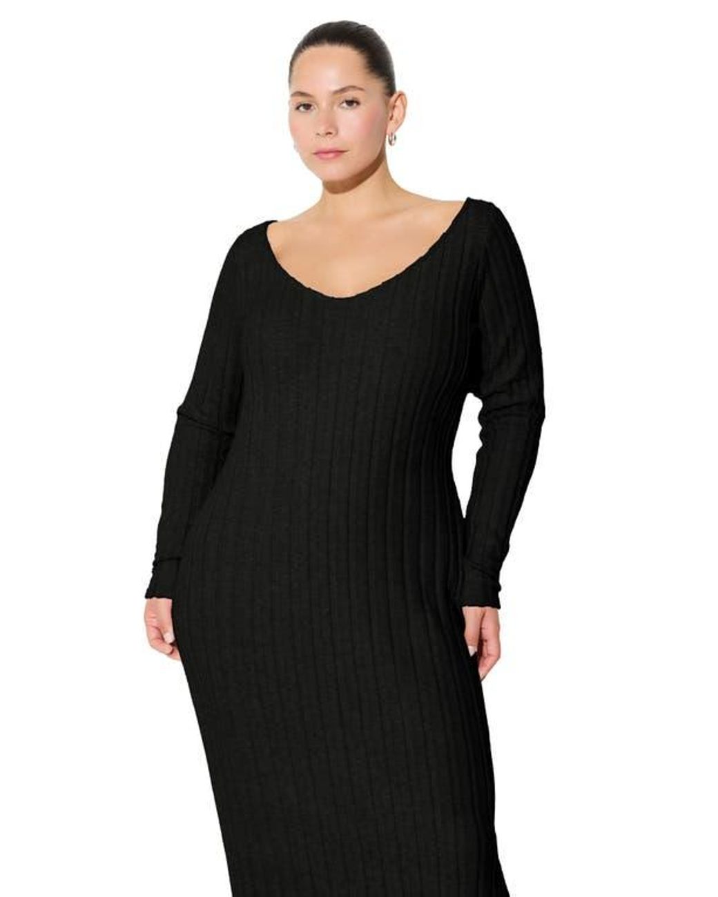 black maxi sweater dress Fleur Velvet Gown